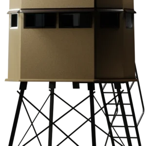 The "Lodge" Deer Blind on a 6 foot riser.