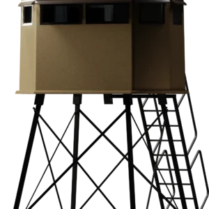 The "Lodge" Deer Blind on a 8 foot riser.